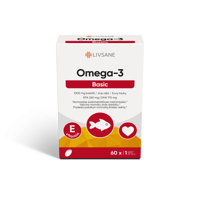 LIVSANE OMEGA-3 KALAÕLI KAPSLID 1000MG+VITAMIIN E N60