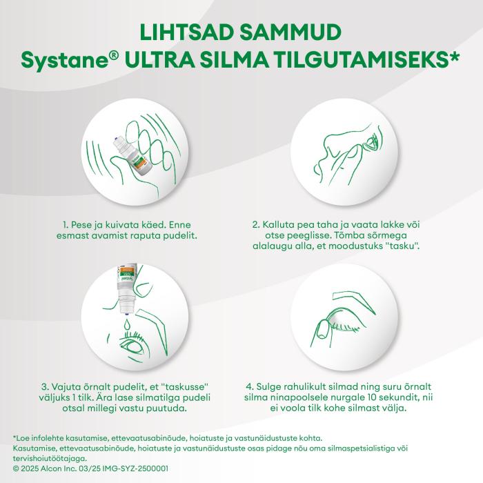 SYSTANE ULTRA SILMATILGAD NIISUTAVAD SÄILITUSAINETA 10ML