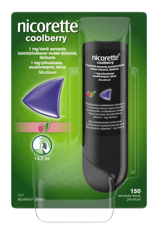 NICORETTE COOLBERRY SUUÕÕNESPREI LAHUS 1MG 1PIHUSTUS 150PIHUSTUS N1