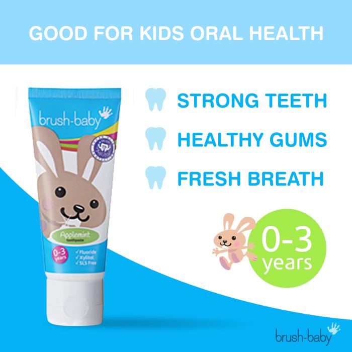 BRUSH-BABY HAMBAPASTA APPLEMINT LASTELE (0-3A) 50ML