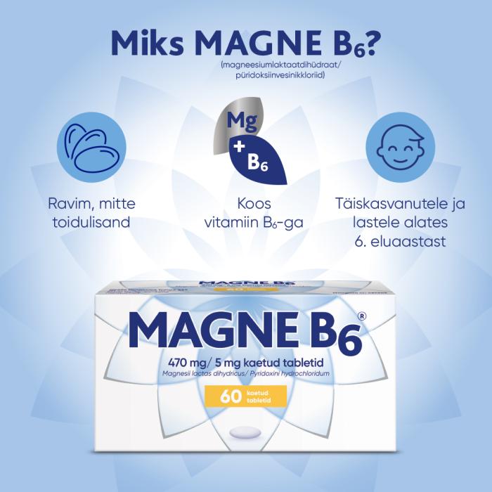 MAGNE B6 KAETUD TBL 5MG+470MG N60