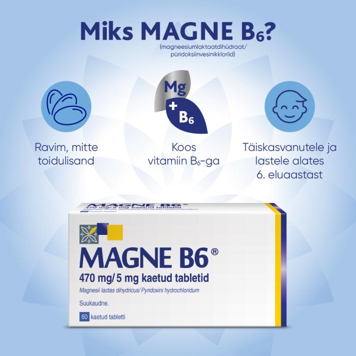 MAGNE B6 KAETUD TBL 5MG+470MG N60