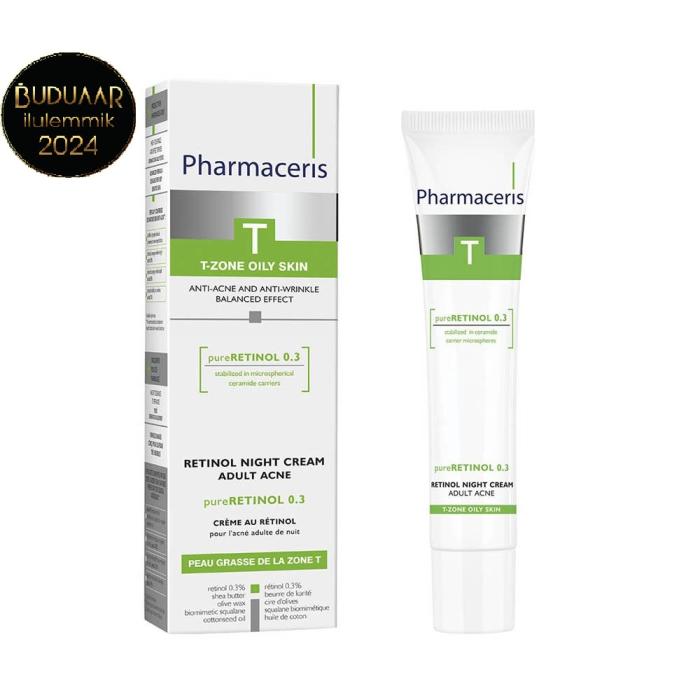 PHARMACERIS T PURE-RETINOL 0.3 ÖÖKREEM TÄISKASVANUTELE AKNELE 40ML