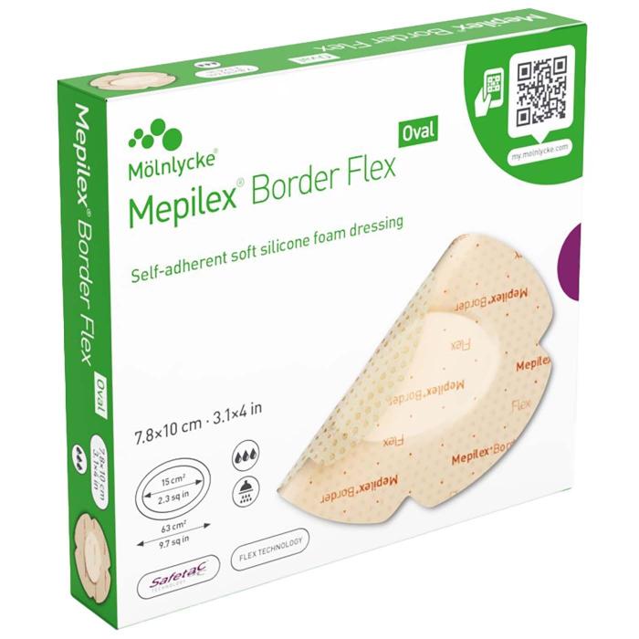 MEPILEX BORDER FLEX OVAL SIL.PLAASTER 7,8X10CM STER N5