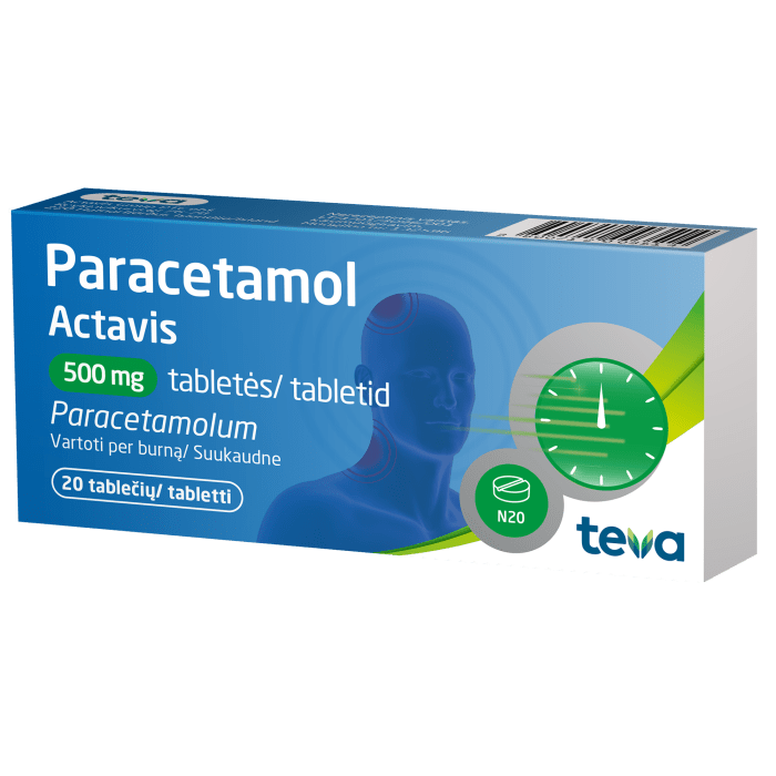 PARACETAMOL ACTAVIS TBL 500MG N20