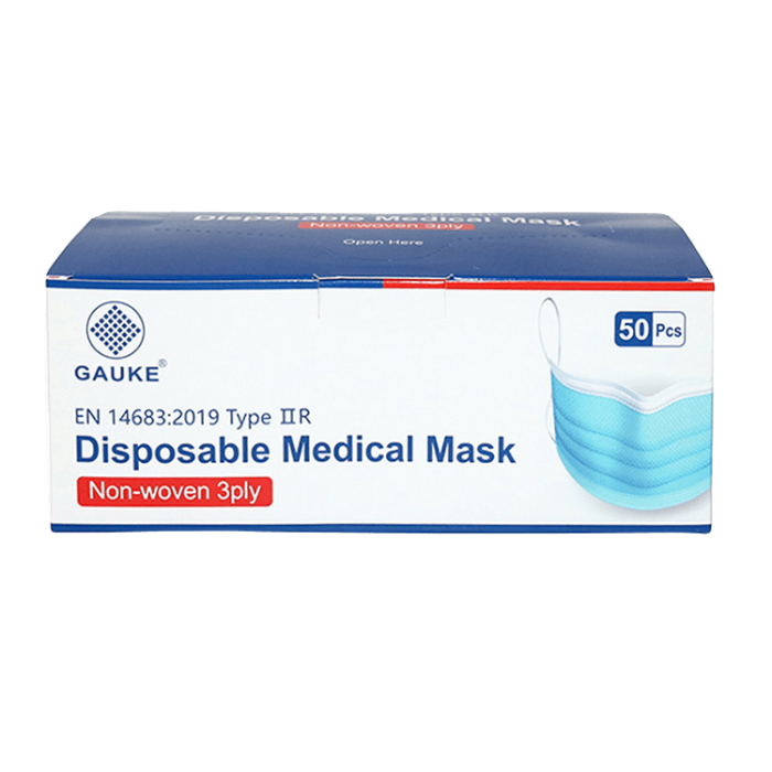 KAITSEMASK GAUKE MEDITSIINILINE ÜHEKORDNE 3-KIHILINE N50