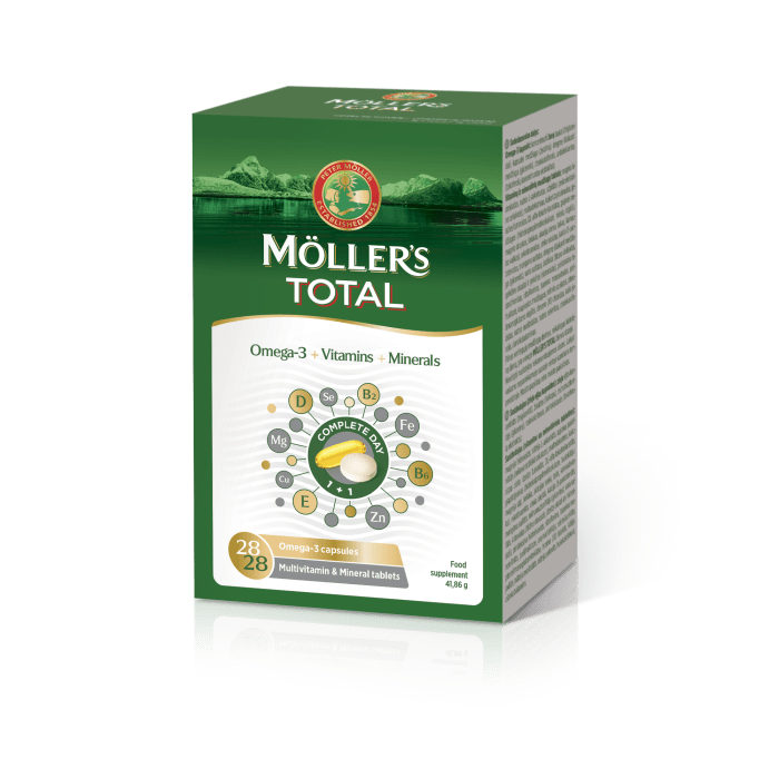 MÖLLER'S TOTAL KALAÕLI KAPSLID + MULTIVITAMIINI TBL N28+N28