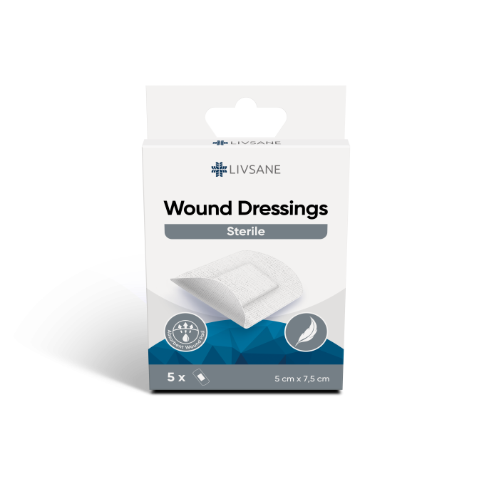 LIVSANE HAAVAPLAASTER 5X7,5CM STERIILNE VALGE N5