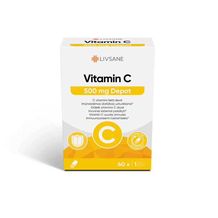 LIVSANE VITAMIIN C PIKATOIMELINE KAPSEL 500MG N60