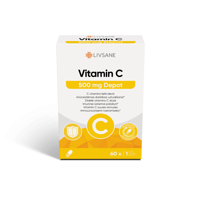 LIVSANE VITAMIIN C PIKATOIMELINE KAPSEL 500MG N60