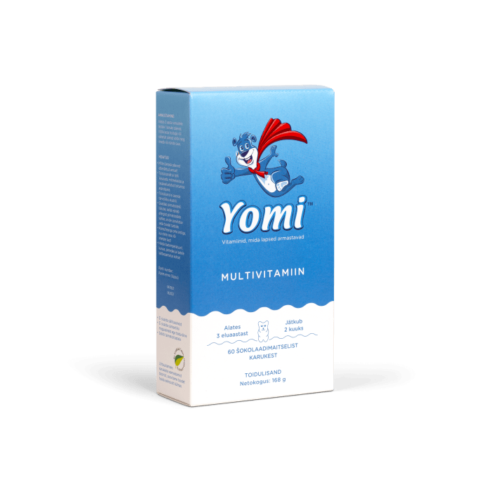 YOMI MULTIVITAMIIN ŠOKOLAADIMAITSELINE NÄRIMISTABLETID N60
