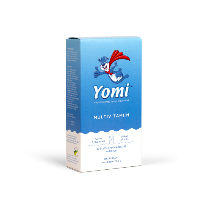 YOMI MULTIVITAMIIN ŠOKOLAADIMAITSELINE NÄRIMISTABLETID N60