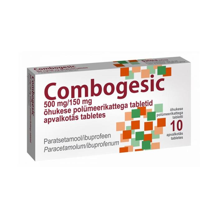 COMBOGESIC ÕHUK. POLÜM.KAT. TBL 500MG+150MG N10