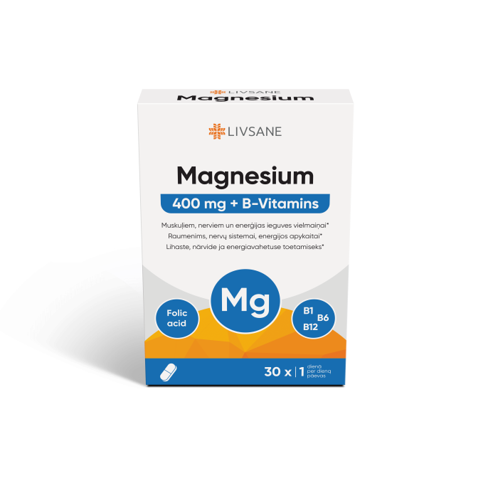 LIVSANE MAGNEESIUM 400 + B-VITAMIINID TBL N30