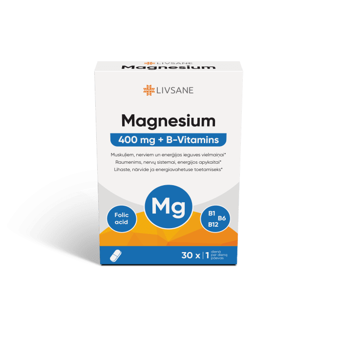 LIVSANE MAGNEESIUM 400 + B-VITAMIINID TBL N30