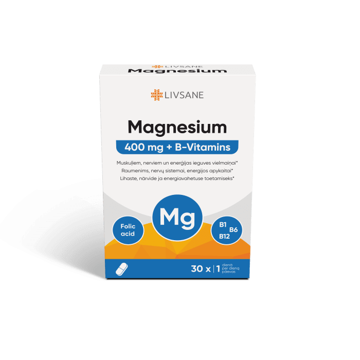 LIVSANE MAGNEESIUM 400 + B-VITAMIINID TBL N30