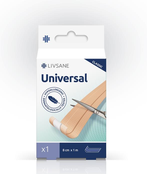 LIVSANE PLAASTER UNIVERSAL CLASSIC 8CMX1M LÕIGATAV