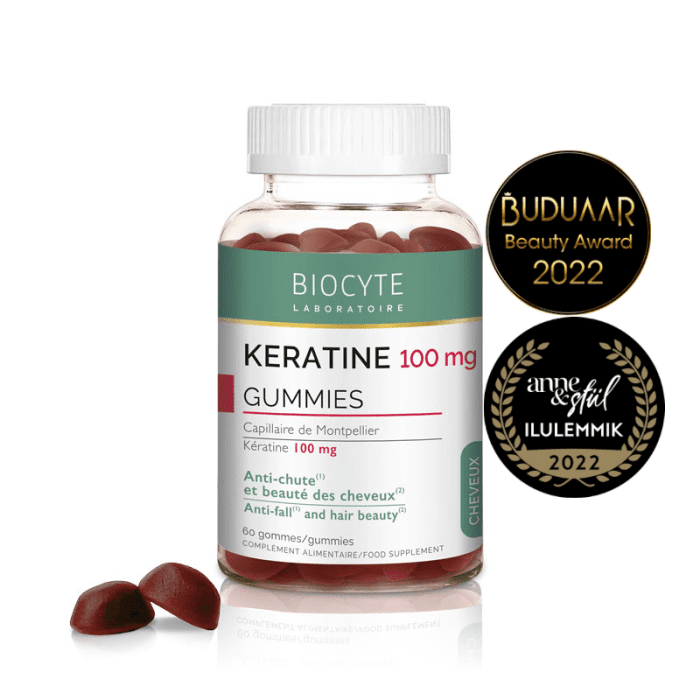 BIOCYTE KERATINE JUUKSEKASVU KUMMIKOMMID N60