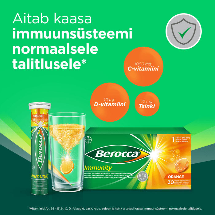 BEROCCA IMMUNITY KIHISEVAD TBL N30