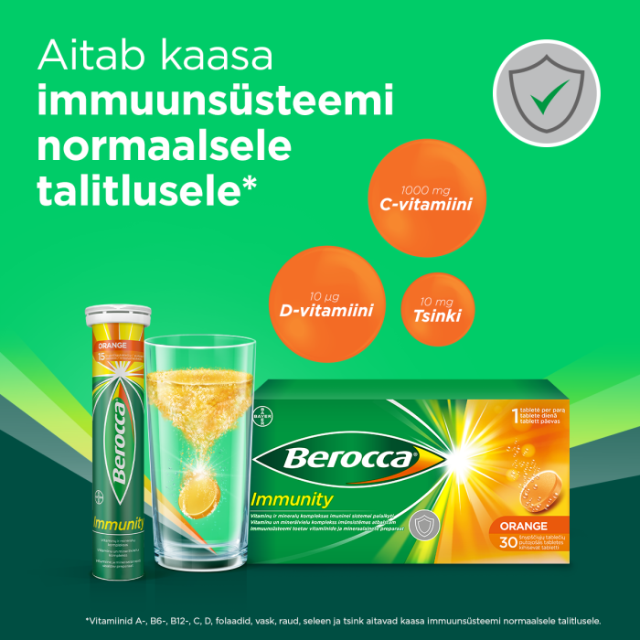 BEROCCA IMMUNITY KIHISEVAD TBL N30