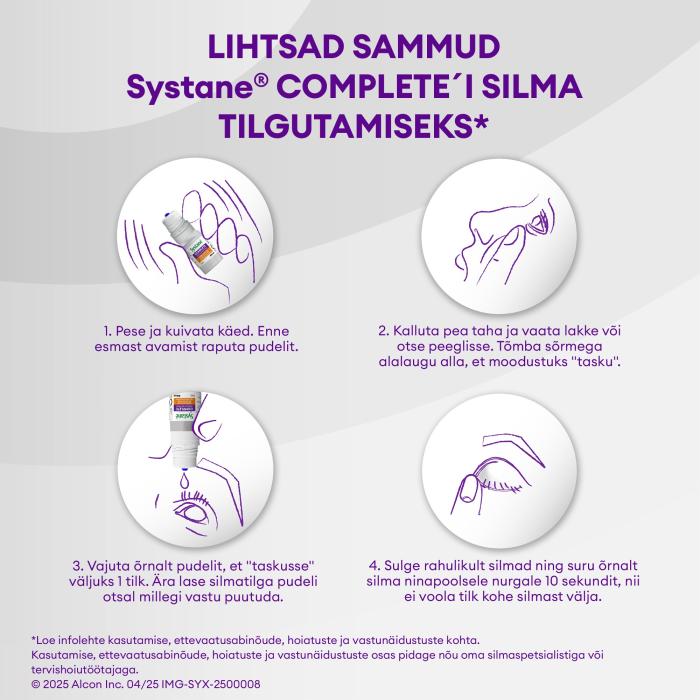 SYSTANE COMPLETE SILMATILGAD NIISUTAVAD SÄILITUSAINETA 10ML