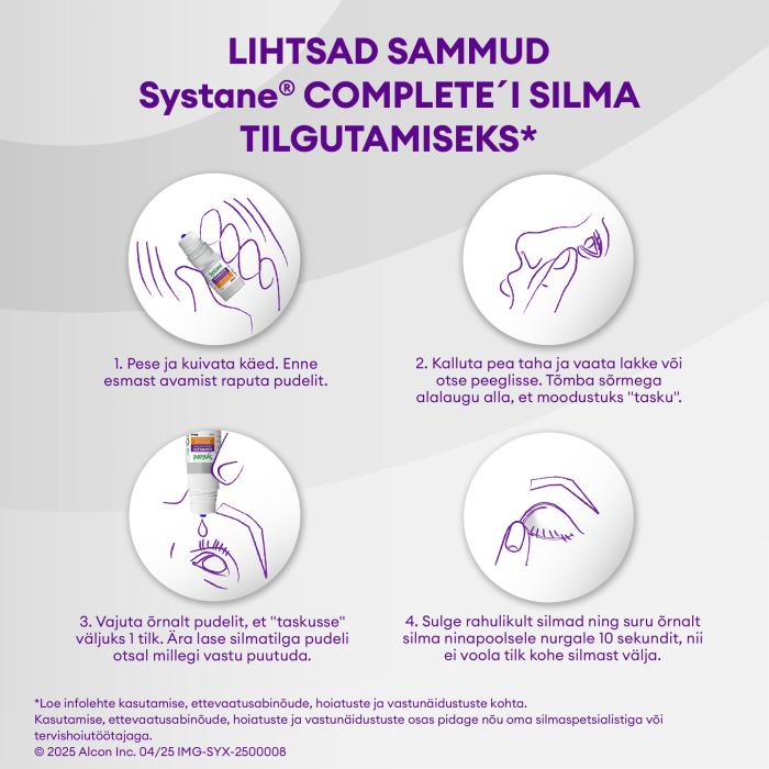 SYSTANE COMPLETE SILMATILGAD NIISUTAVAD SÄILITUSAINETA 10ML