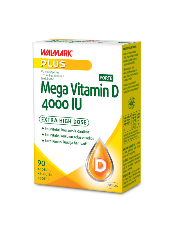 WALMARK MEGA VITAMIIN D FORTE KAPSLID 4000IU N90