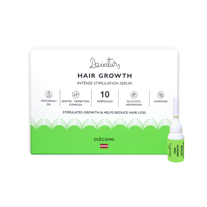 DZINTARS DIZCIEMS JUUKSESEERUM JUUKSEKSEKASVU INTENSIIVSELT STIMULEERIV 5ML N10