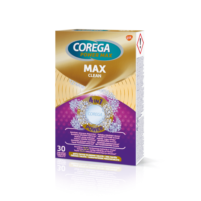 COREGA PROTEESIPUHASTUS TABLETID MAX CLEAN 4IN1 N30