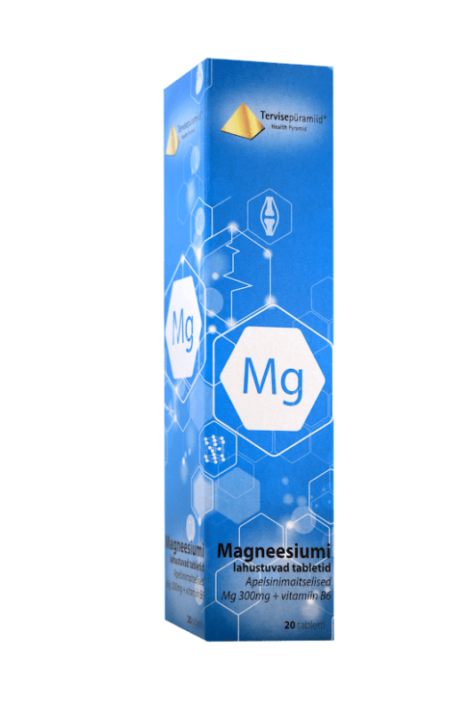 TERVISEPÜRAMIID MAGNEESIUM+B6 300MG LAHUSTUVAD TBL N20