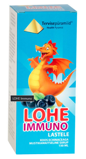 TERVISEPÜRAMIID LOHE IMMUNO SIIRUP MUSTIKA LASTELE 150ML