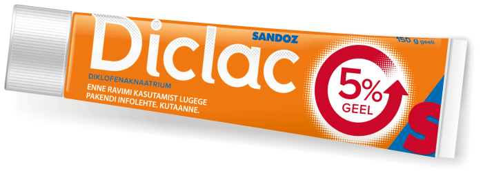DICLAC 5% GEEL 50MG 1G 150G N1