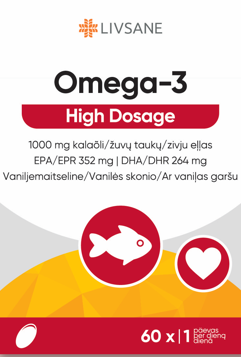LIVSANE OMEGA-3 KALAÕLI KAPSLID 1000MG TUGEVATOIMELINE N60