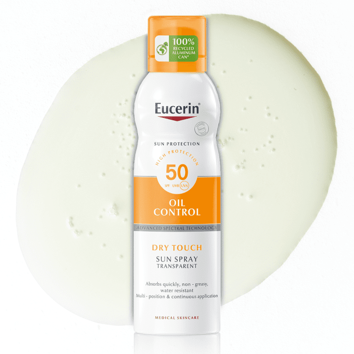 EUCERIN SUN OIL CONTROL DRY TOUCH PÄIKESEKAITSE AEROSOOL SPF50 LÄBIPAISTEV 200ML