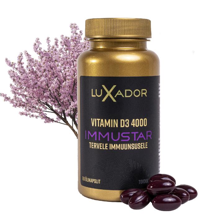 LUXADOR IMMUSTAR VITAMIIN D3 ÕLIKAPSLID 4000IU N90