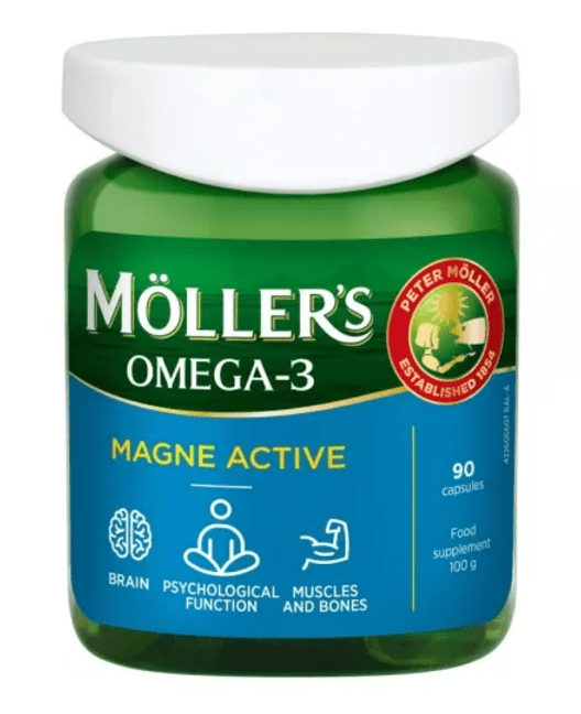 MÖLLER'S OMEGA-3 MAGNE ACTIVE KAPSLID N90