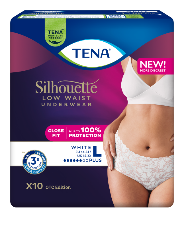 TENA SILHOUETTE WHITE IMAVAD PÜKSID PLUS L 750ML N10