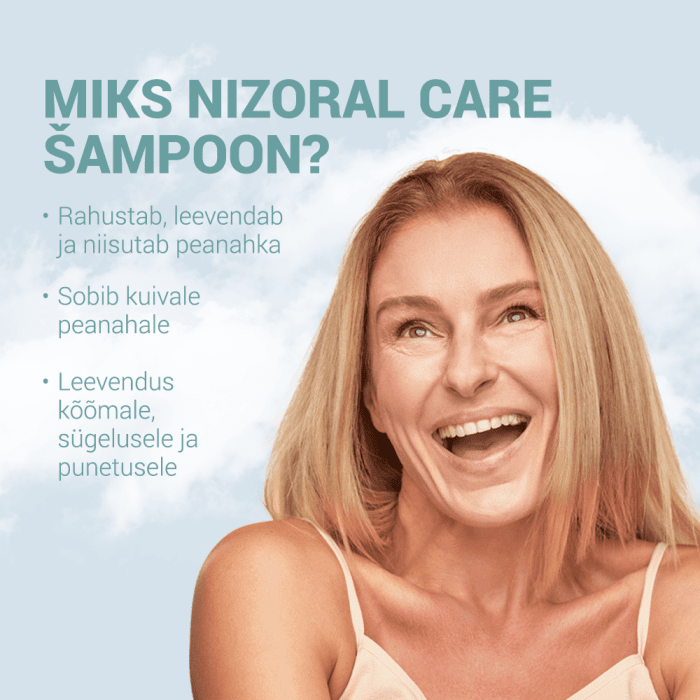 NIZORAL CARE ŠAMPOON KUIVALE/ TUNDLIKULE PEANAHALE 200ML