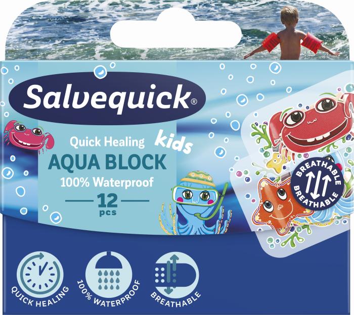 SALVEQUICK PLAASTER AQUA BLOCK PILTIDEGA LASTELE N12
