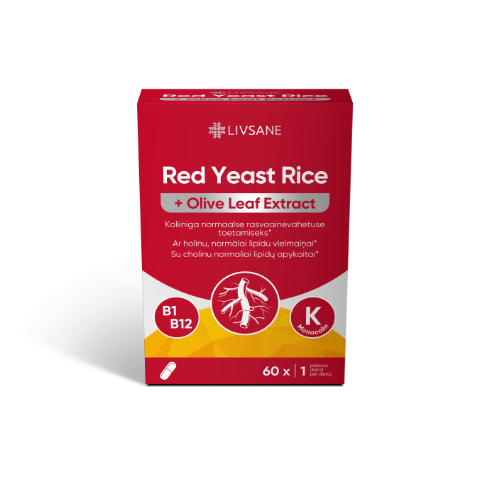 LIVSANE RED YEAST RICE + OLIVE LEAF EXTRACT KAPSLID N60