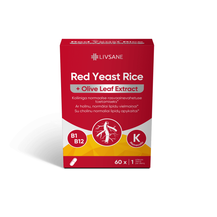 LIVSANE RED YEAST RICE + OLIVE LEAF EXTRACT KAPSLID N60
