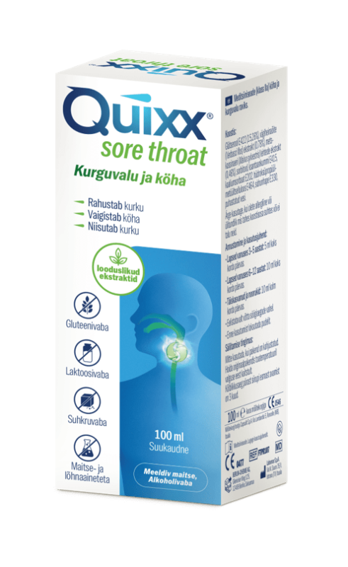 QUIXX SORE THROAT KURGUSIIRUP 100ML