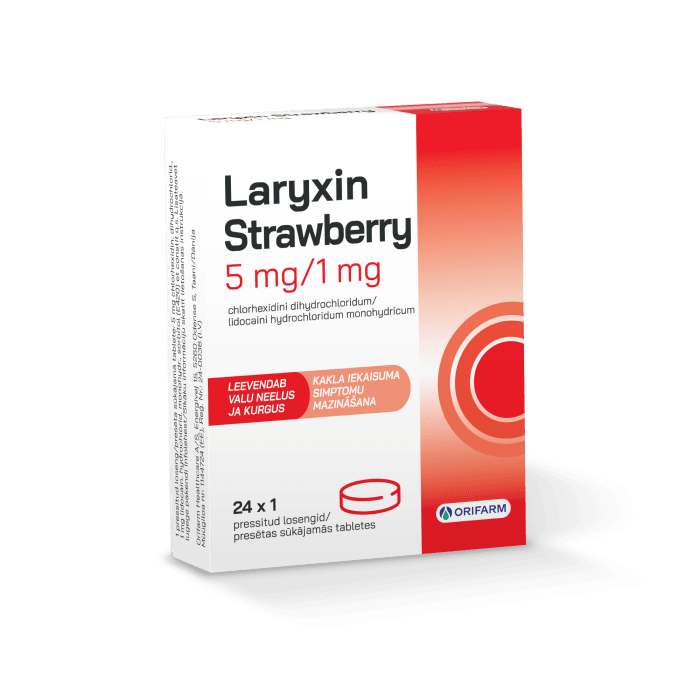 LARYXIN STRAWBERRY PRESSITUD LOSENG 5MG+1MG N24