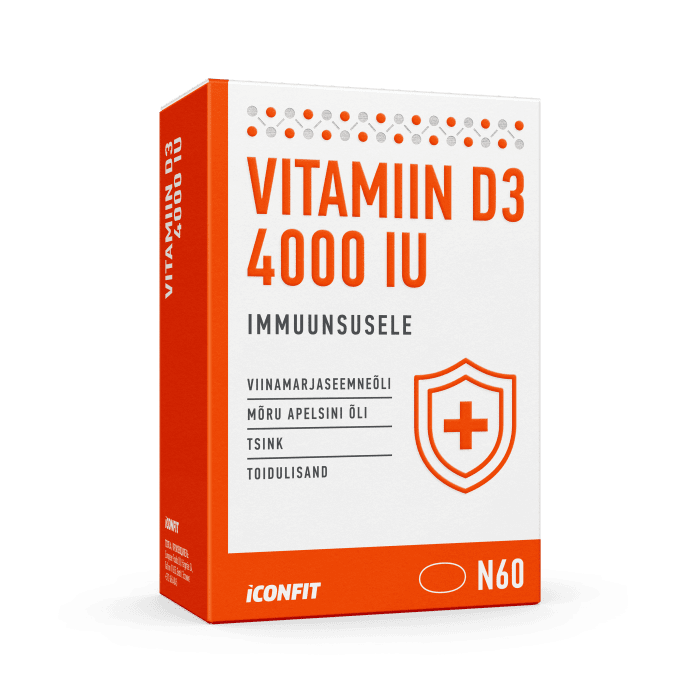 ICONFIT VITAMIIN D3 IMMUUNSUSELE ÕLIKAPSLID 4000IU N60
