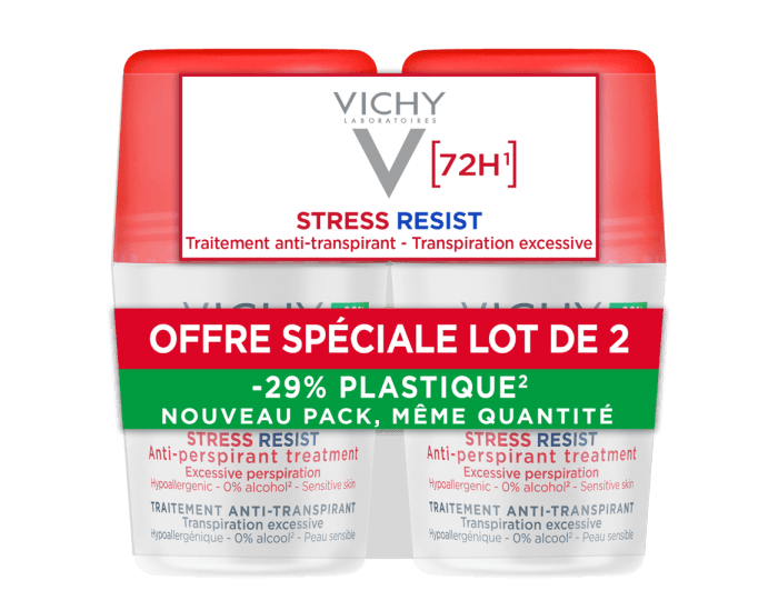 VICHY ANTIPERSPIRANT ROLL-ON 72H STRESS RESIST 2X50ML