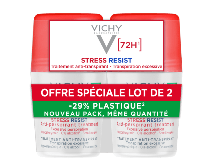 VICHY ANTIPERSPIRANT ROLL-ON 72H STRESS RESIST 2X50ML