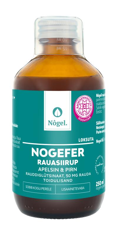 NÕGEL NOGEFER RAUASIIRUP APELSINI/PIRNI 50MG/15ML 250ML