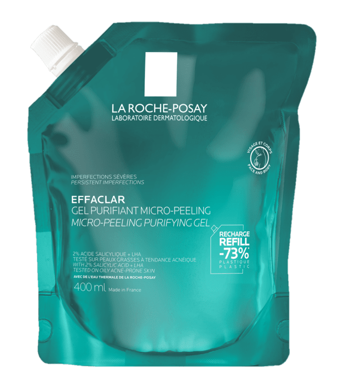 LA ROCHE-POSAY EFFACLAR PESUGEEL MIKROKOORIV TÄITEPAKEND 400ML