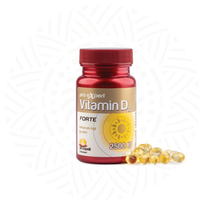 PRO EXPERT VITAMIIN D3 FORTE ÕLIKAPSLID 2500IU N90