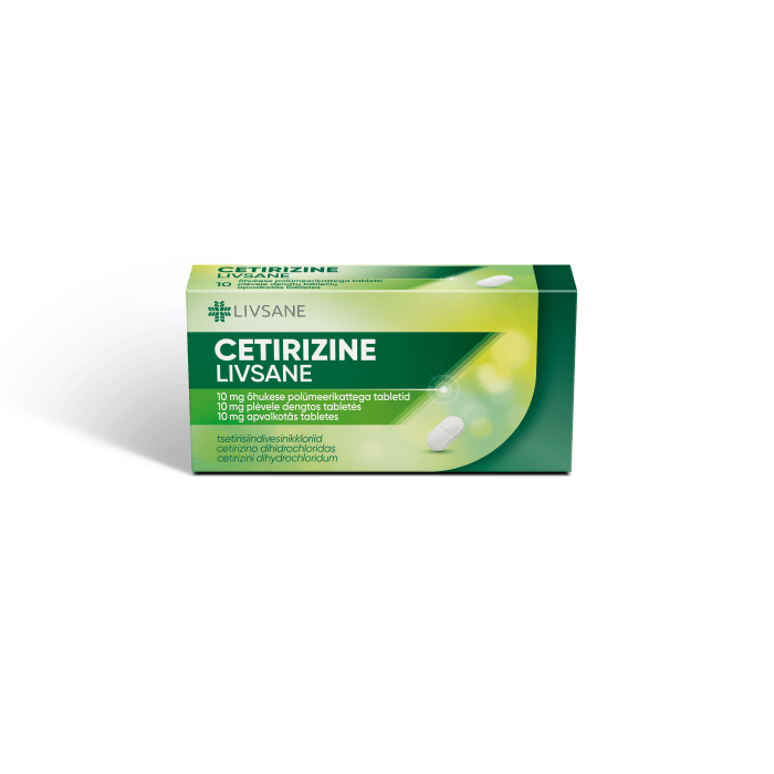 CETIRIZINE LIVSANE ÕHUK. POLÜM.KAT. TBL 10MG N10